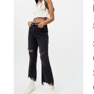 BDG crop destroyed flare jean